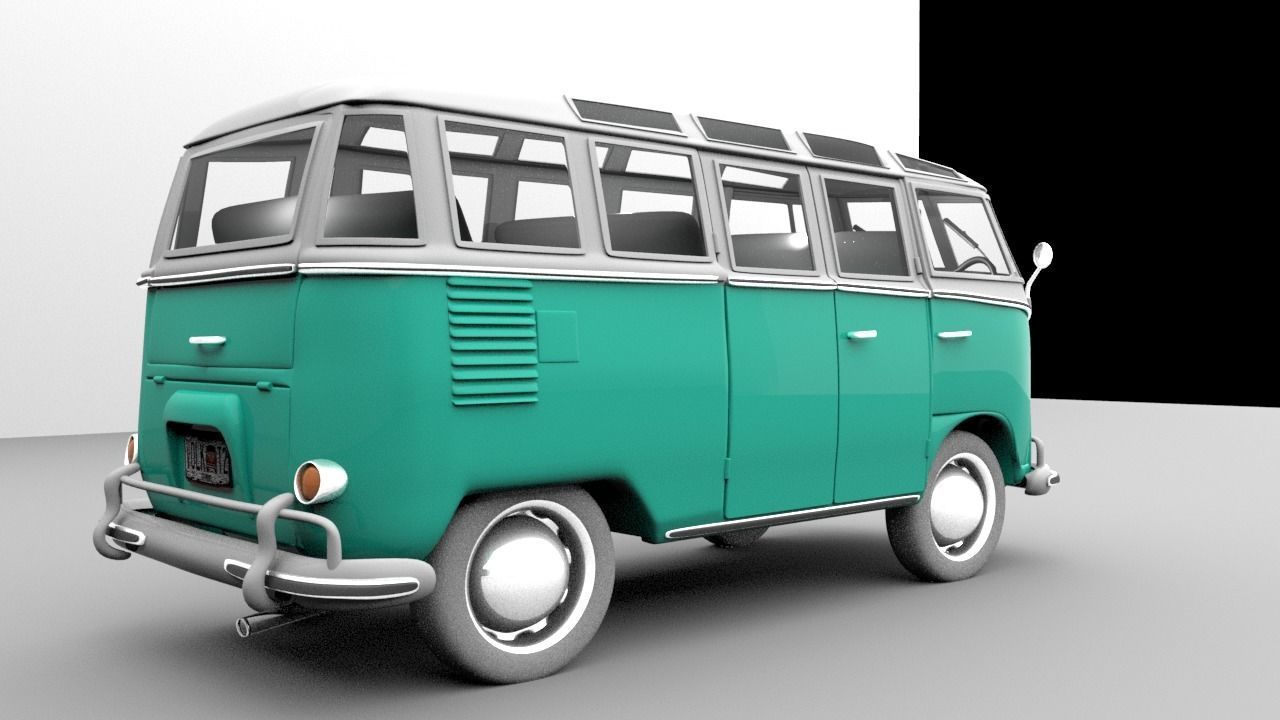 Volkswagen Samba T1 Bus 3D Model Low-poly 3D model Low-poly 3D model_8