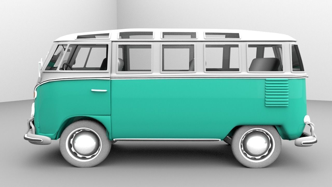 Volkswagen Samba T1 Bus 3D Model Low-poly 3D model Low-poly 3D model_3
