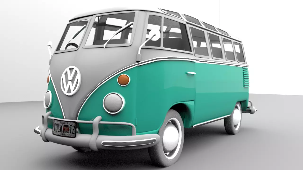 Volkswagen Samba T1 Bus 3D Model Low-poly 3D model Low-poly 3D model_0