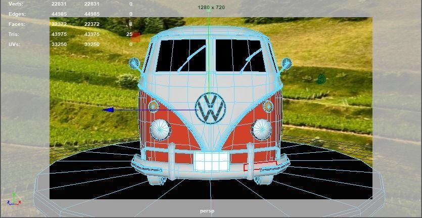 Volkswagen Samba T1 Bus 3D Model Low-poly 3D model Low-poly 3D model_16
