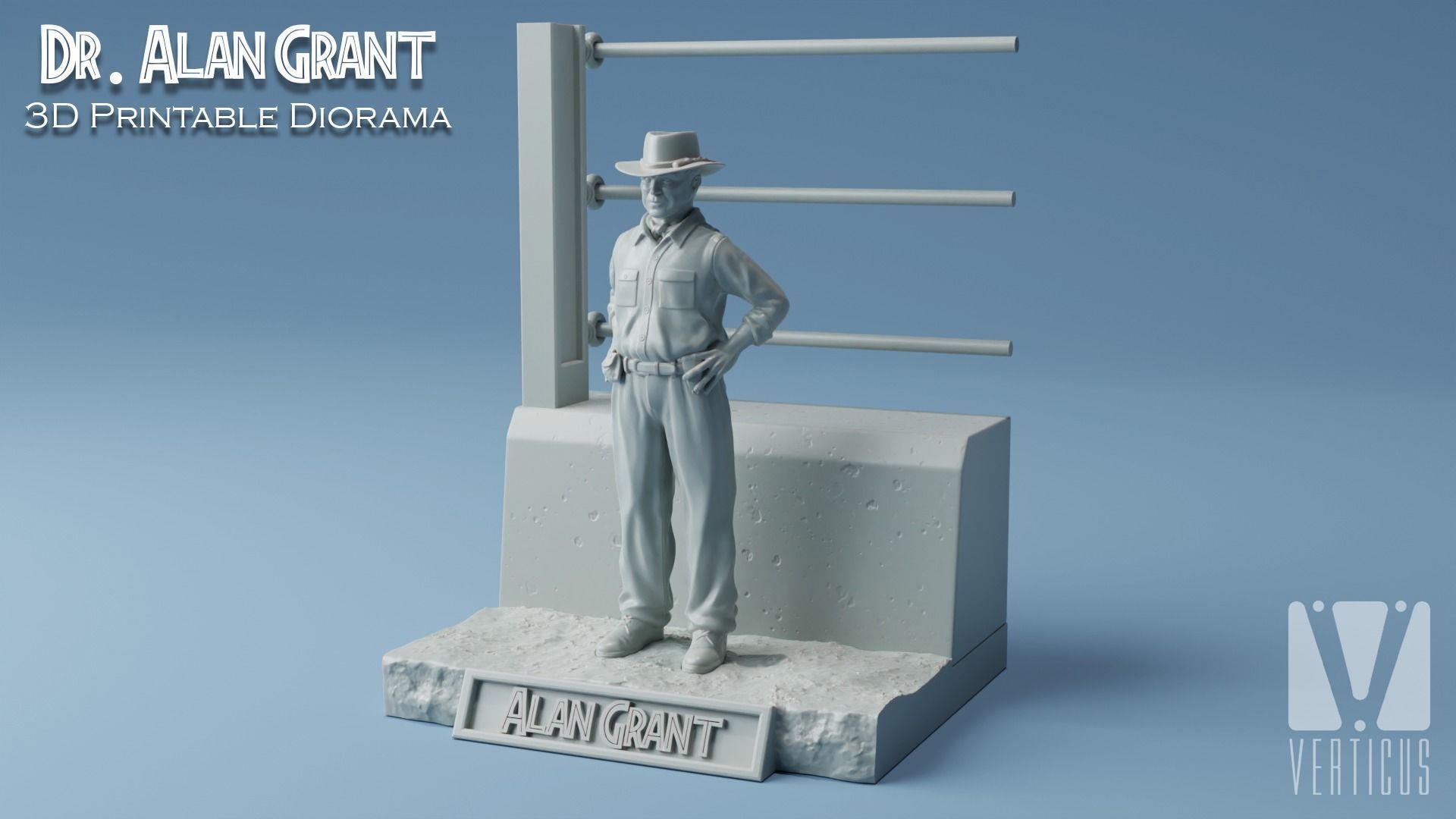 Dr Alan Grant Diorama 3D Print 3D print model_1