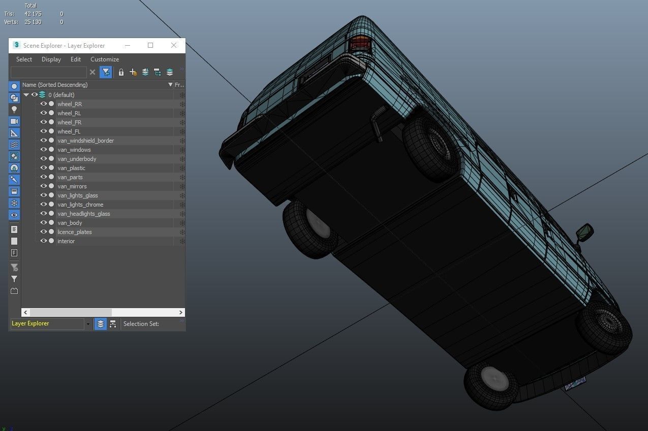 American industrial van XL Low-poly 3D model_41