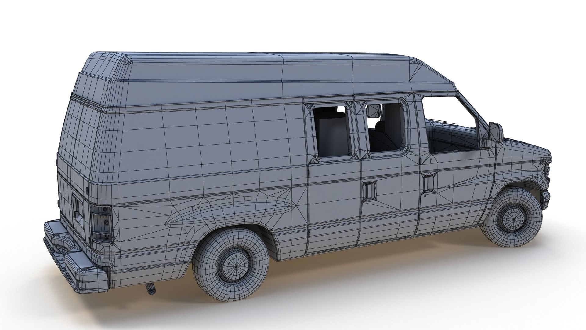 American industrial van XL Low-poly 3D model_10