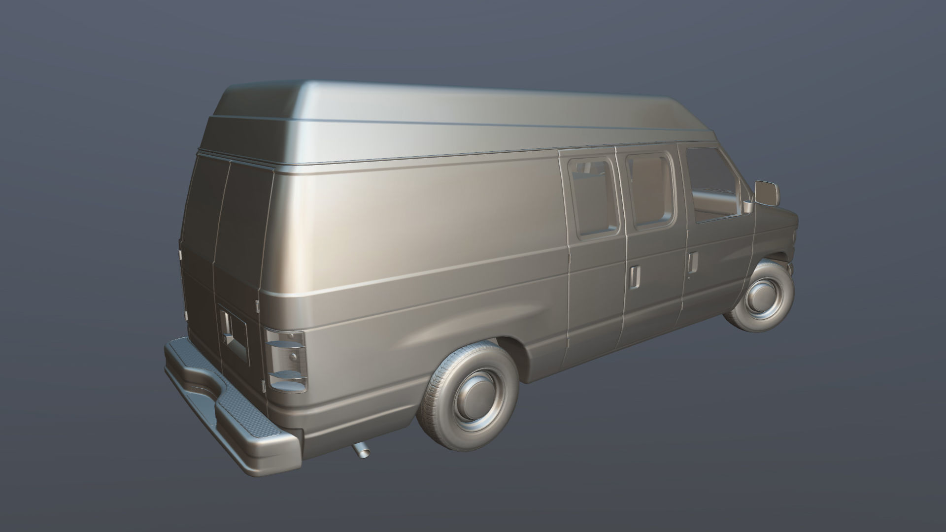 American industrial van XL Low-poly 3D model_31