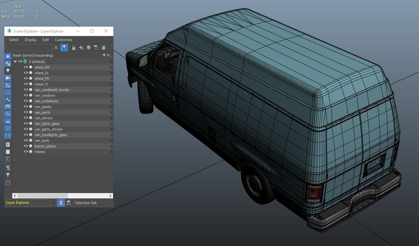American industrial van XL Low-poly 3D model_36