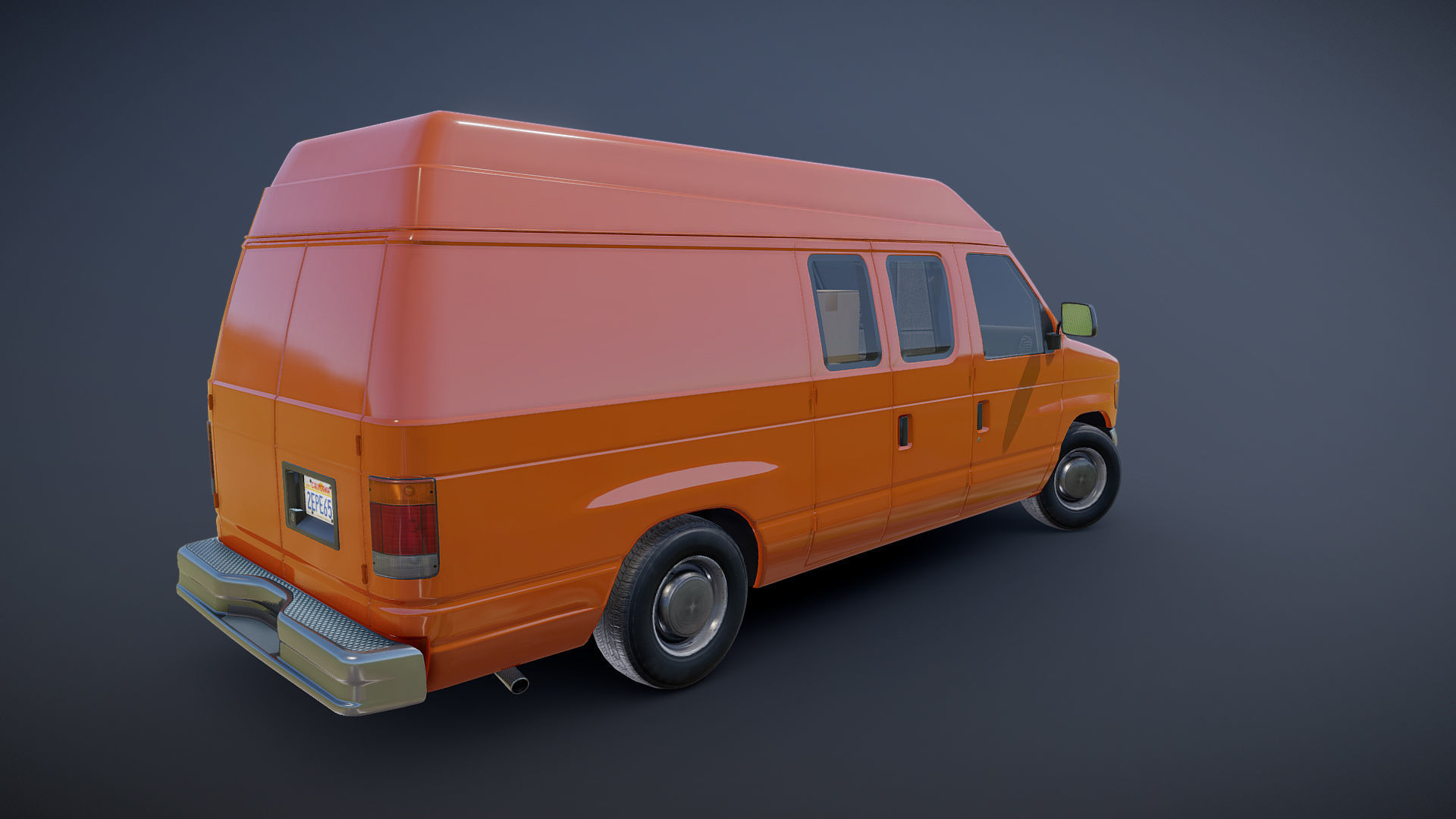 American industrial van XL Low-poly 3D model_18