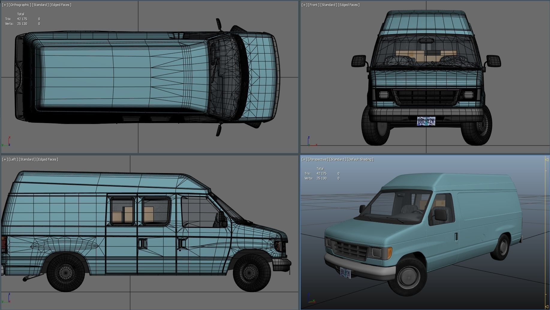 American industrial van XL Low-poly 3D model_37