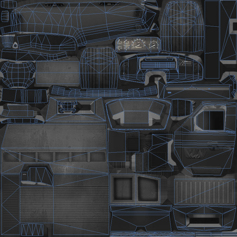 American industrial van XL Low-poly 3D model_45