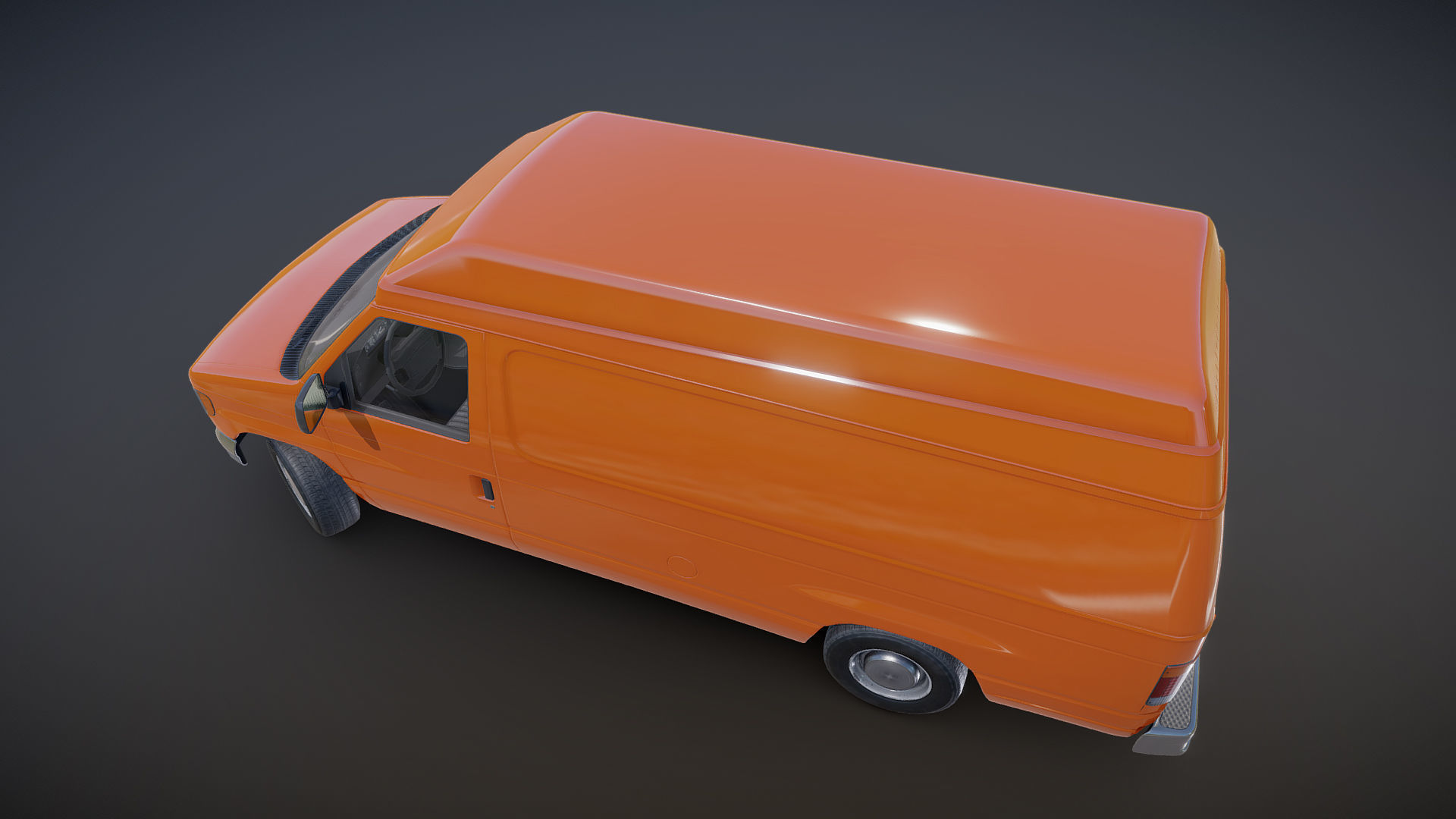 American industrial van XL Low-poly 3D model_24