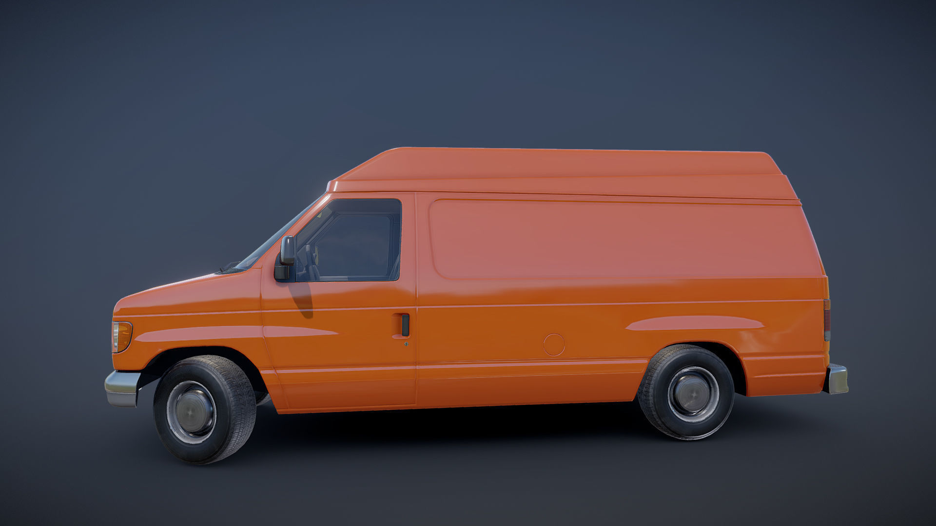 American industrial van XL Low-poly 3D model_23