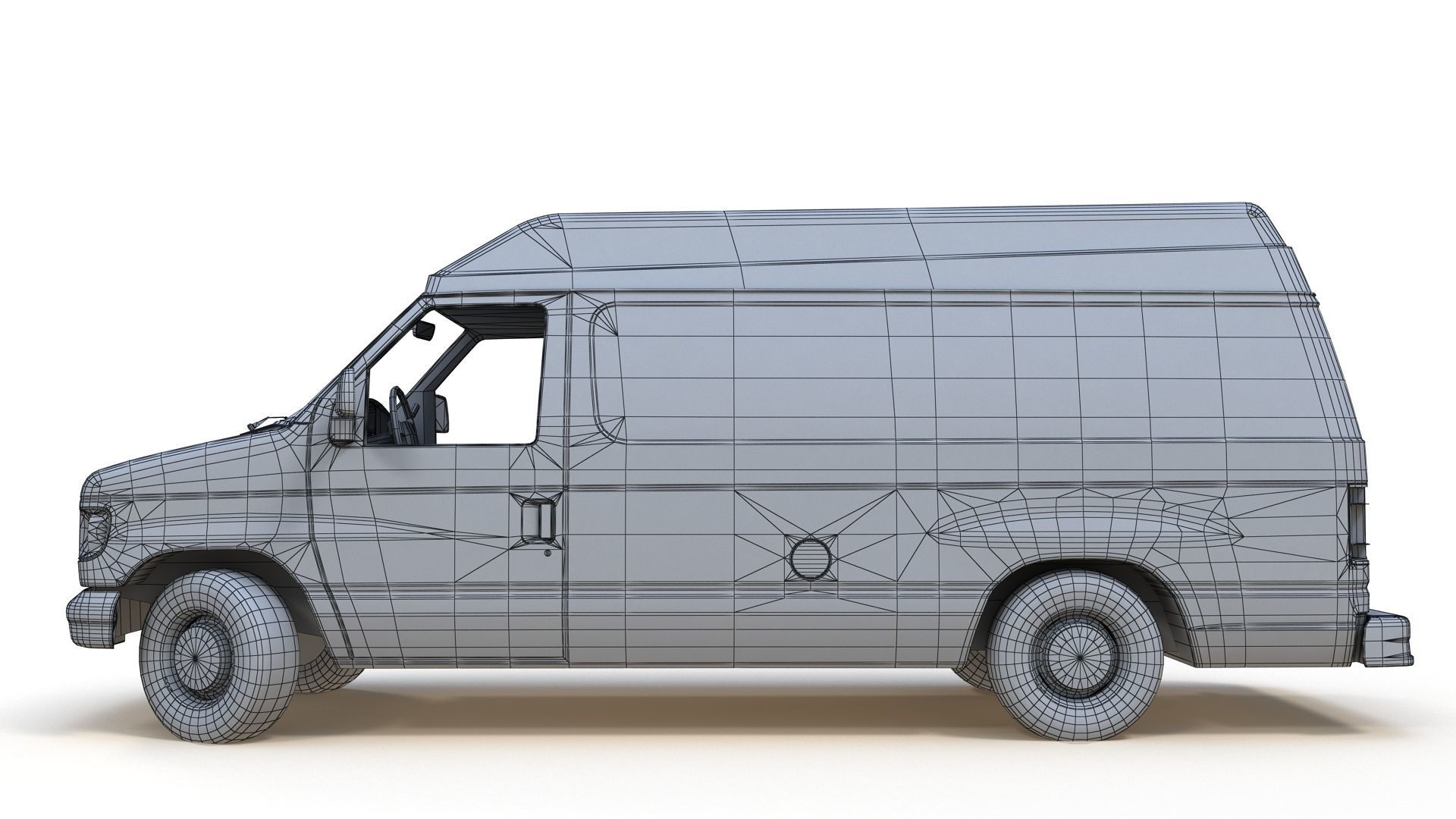 American industrial van XL Low-poly 3D model_12