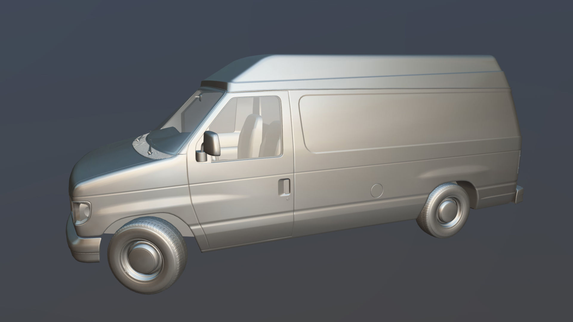 American industrial van XL Low-poly 3D model_30