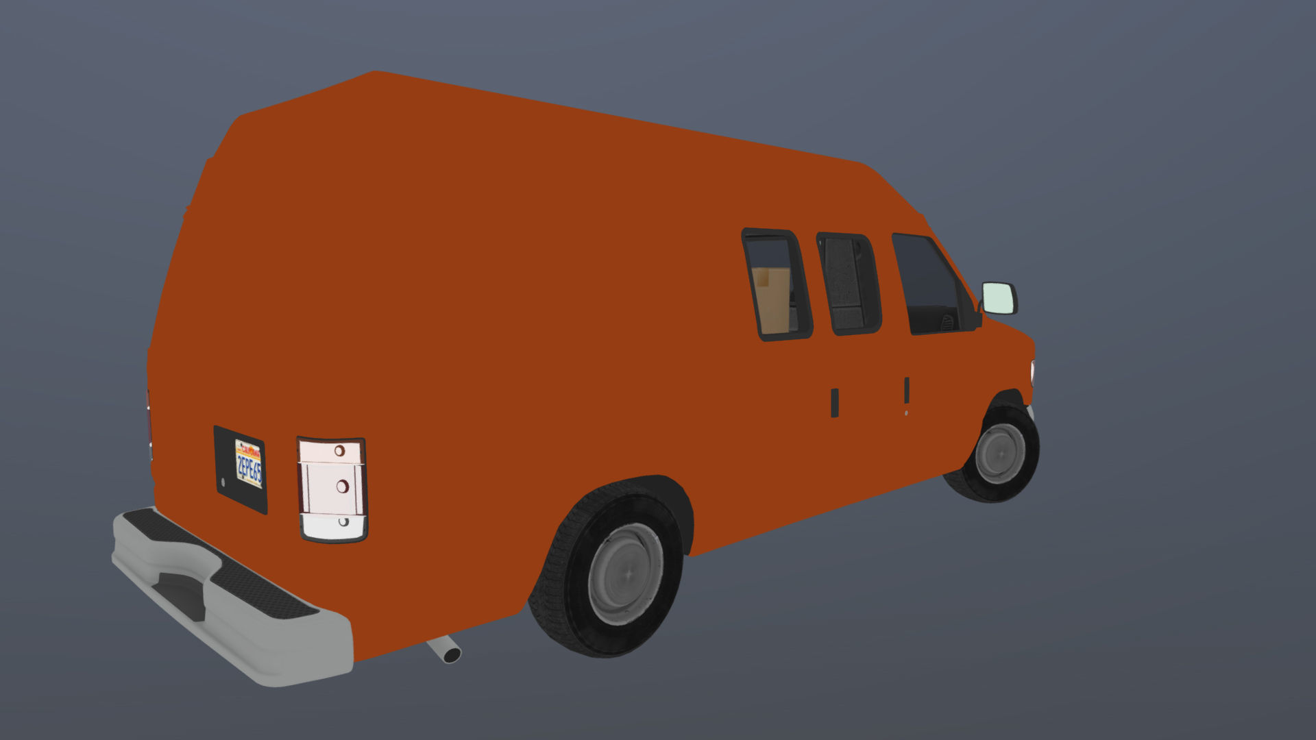 American industrial van XL Low-poly 3D model_34