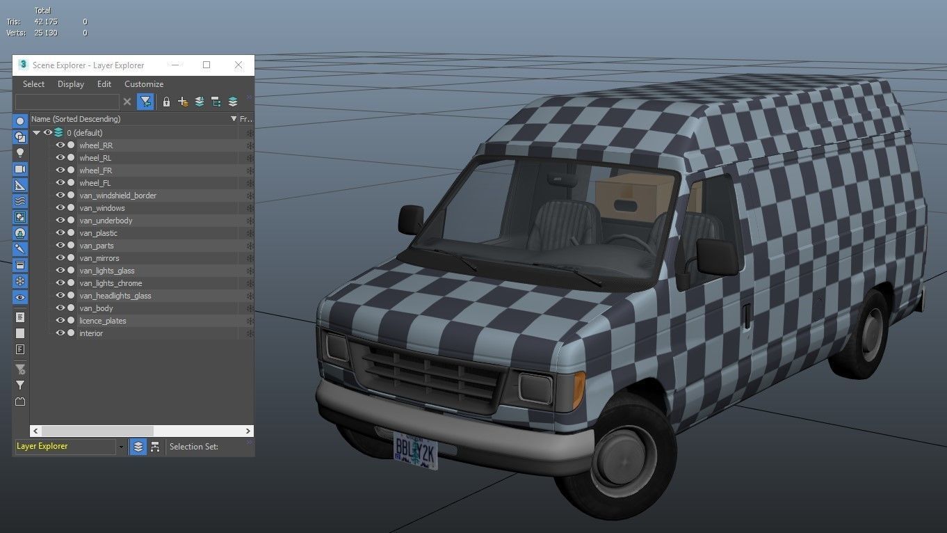 American industrial van XL Low-poly 3D model_39