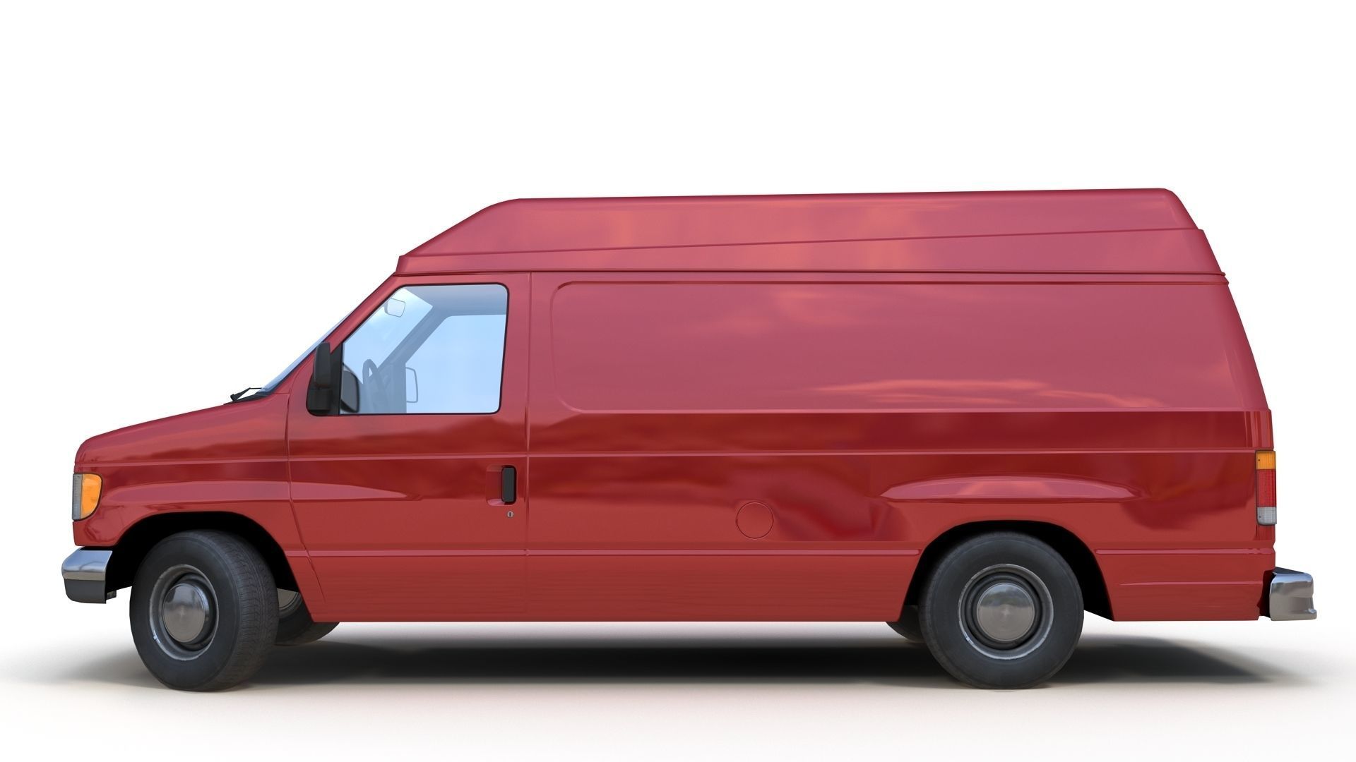 American industrial van XL Low-poly 3D model_4