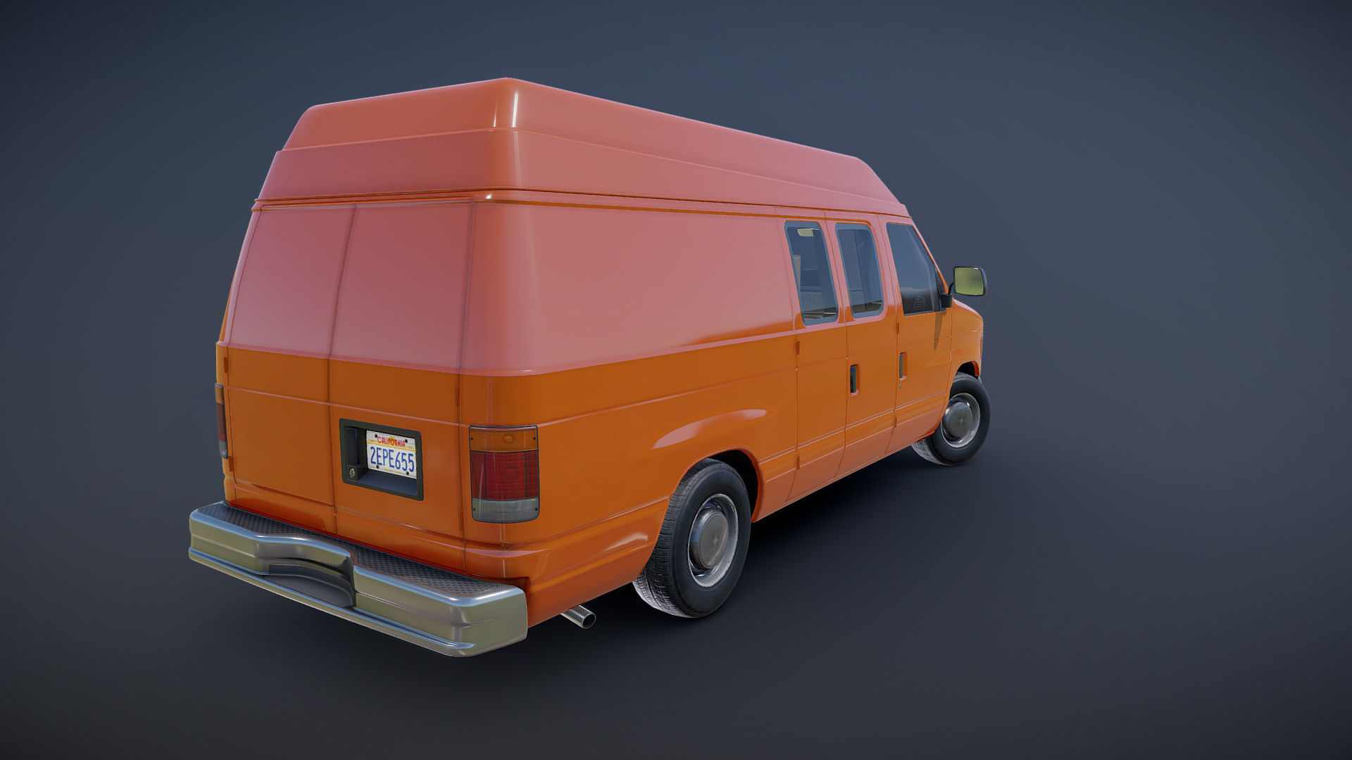 American industrial van XL Low-poly 3D model_20