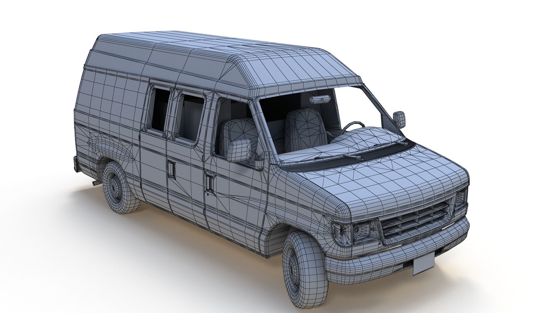 American industrial van XL Low-poly 3D model_11