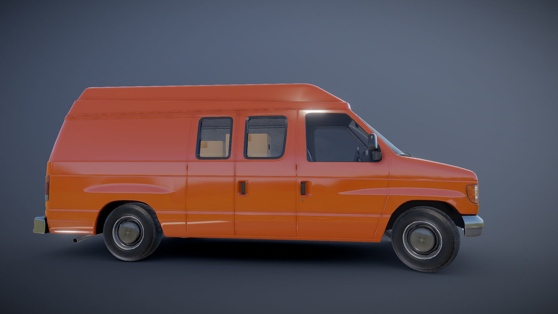 American industrial van XL Low-poly 3D model_22