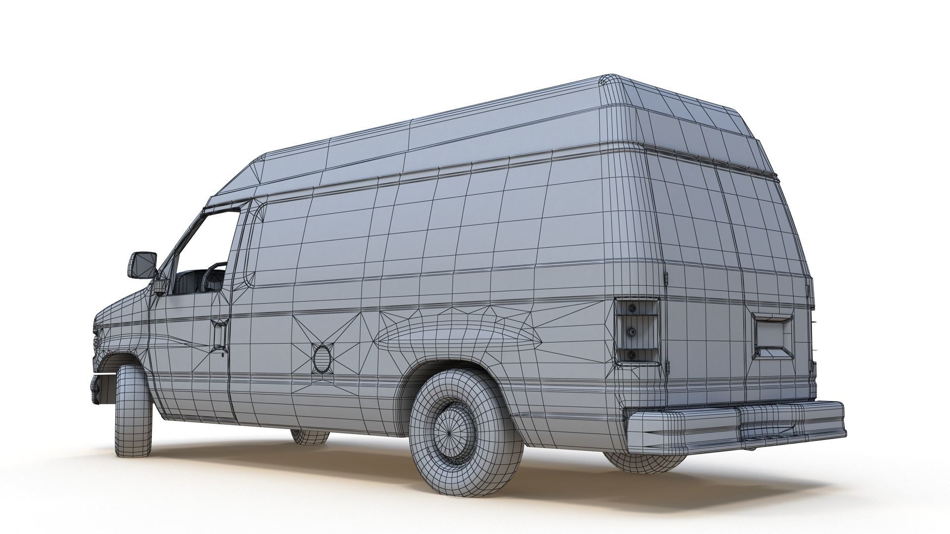 American industrial van XL Low-poly 3D model_16