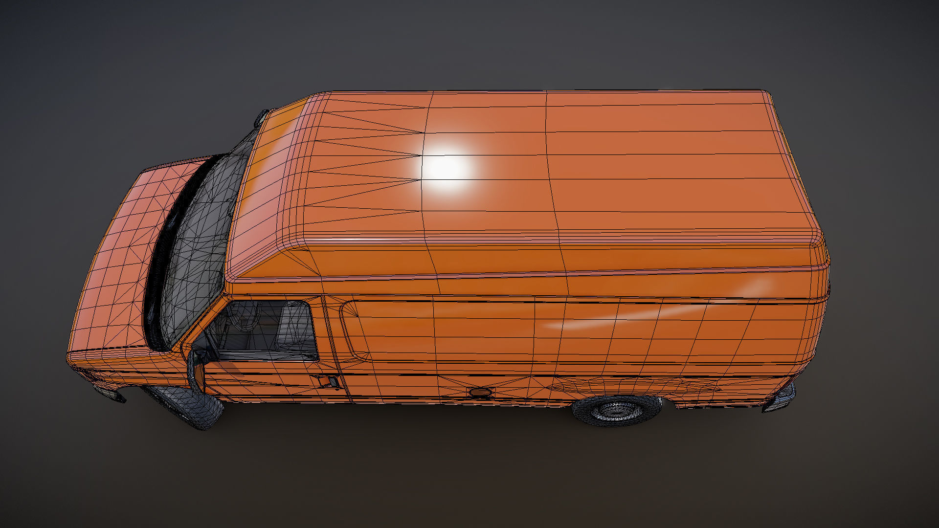American industrial van XL Low-poly 3D model_29