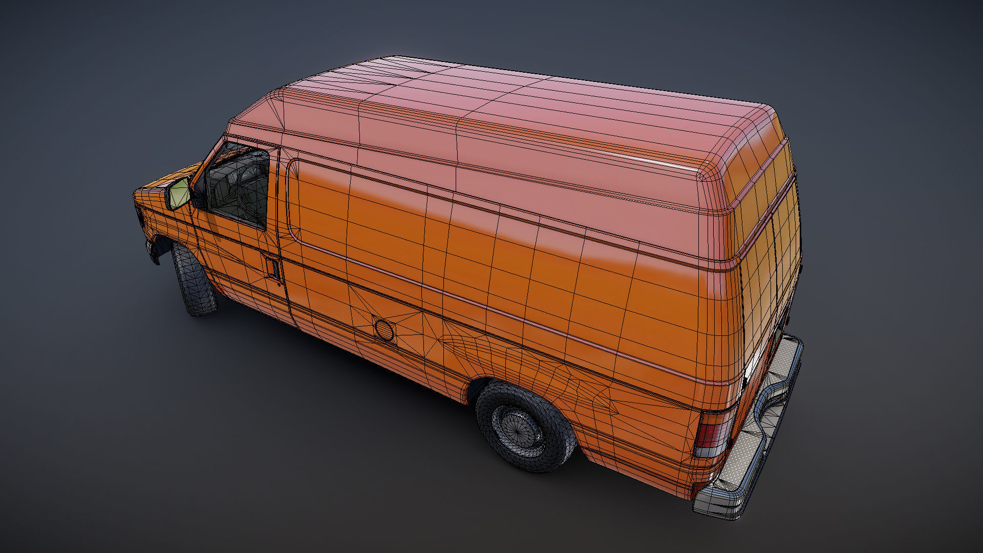 American industrial van XL Low-poly 3D model_28
