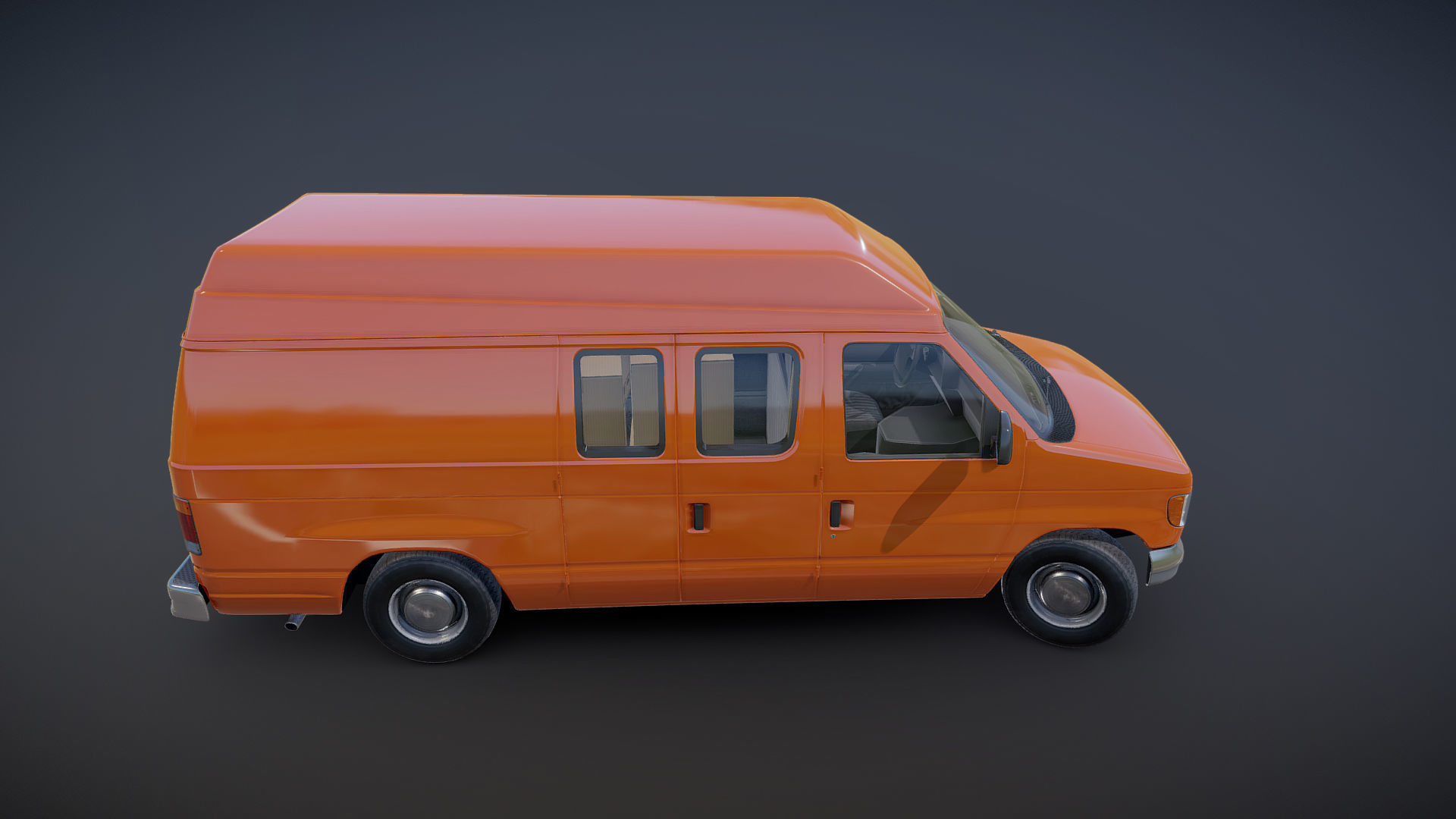 American industrial van XL Low-poly 3D model_19