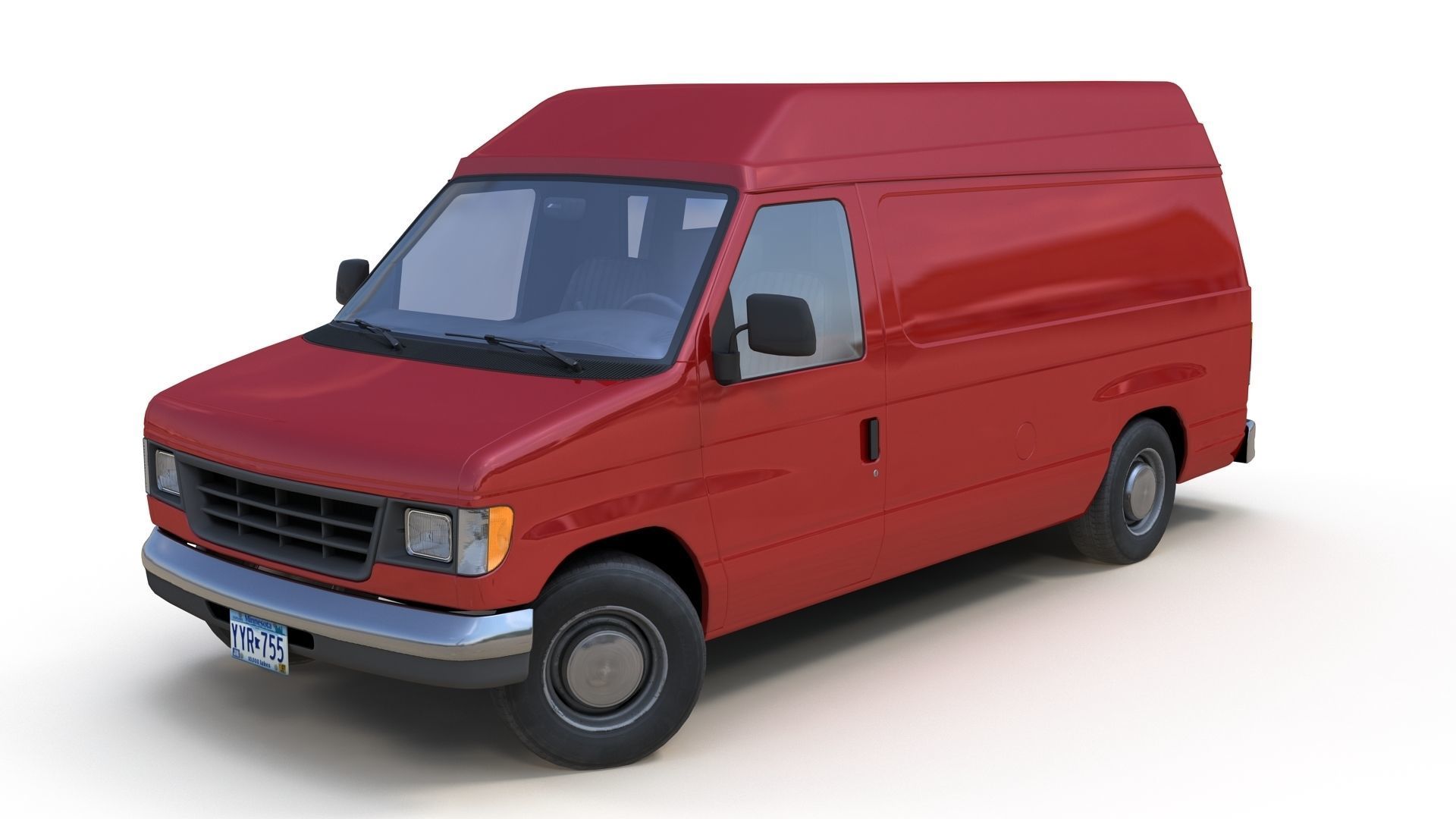 American industrial van XL Low-poly 3D model_1