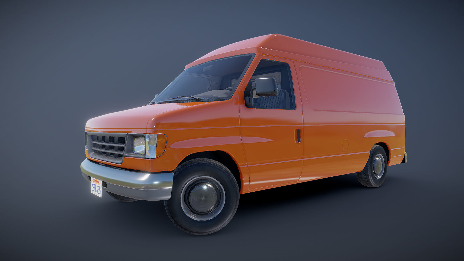American industrial van XL Low-poly 3D model_17