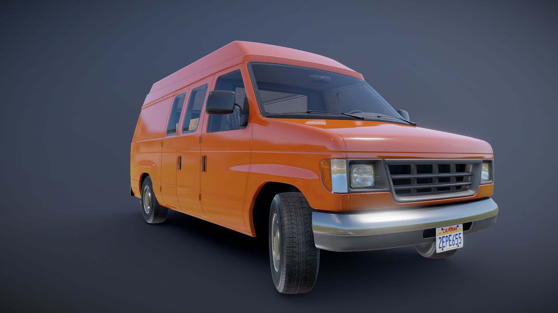 American industrial van XL Low-poly 3D model_26