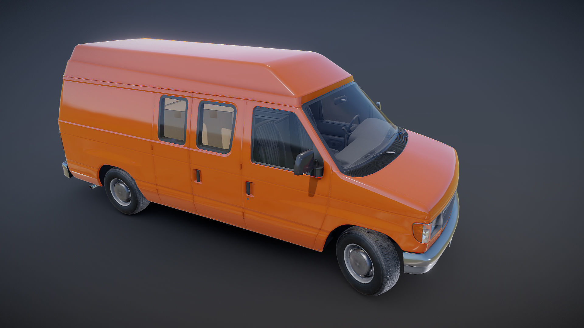 American industrial van XL Low-poly 3D model_21