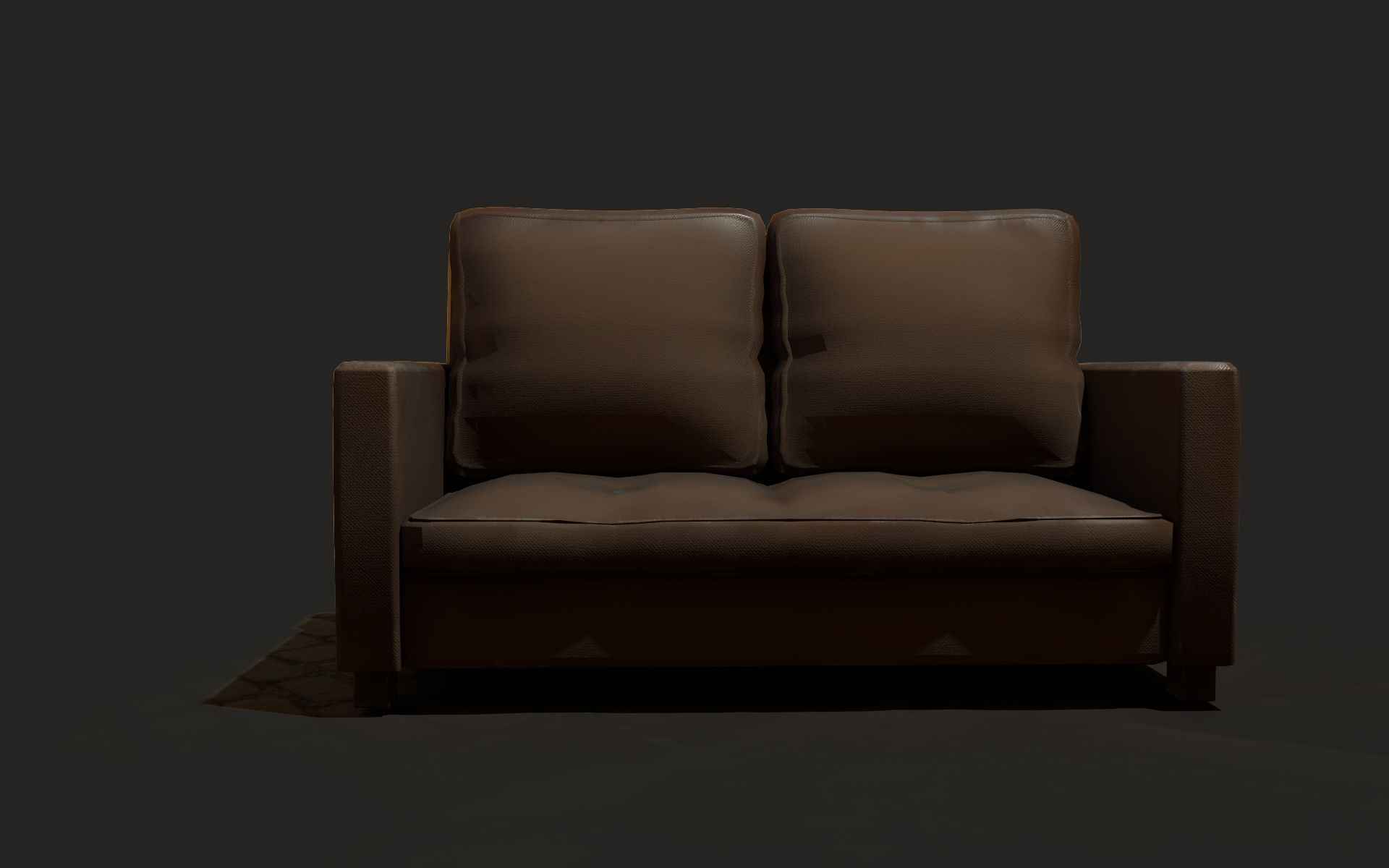 old leather sofa Low-poly Low-poly 3D model_2