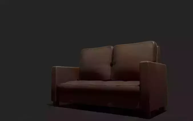 old leather sofa Low-poly