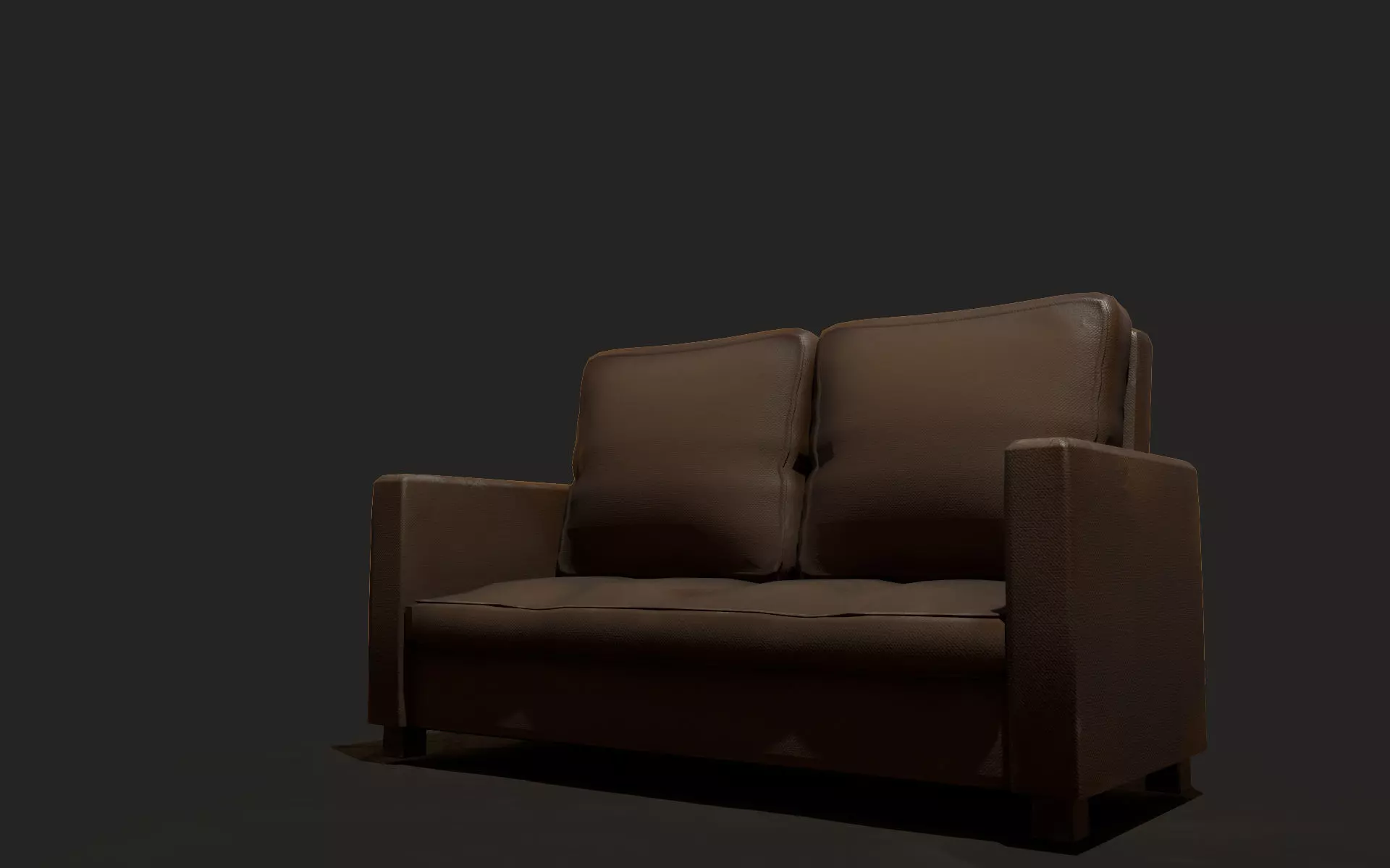 old leather sofa Low-poly Low-poly 3D model_0