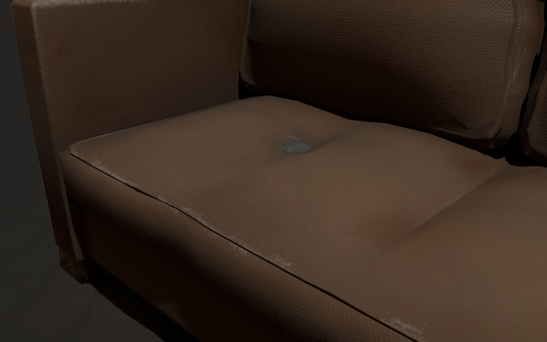 old leather sofa Low-poly Low-poly 3D model_1