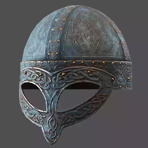 Stainess Viking Helmet Low-poly 3D model
