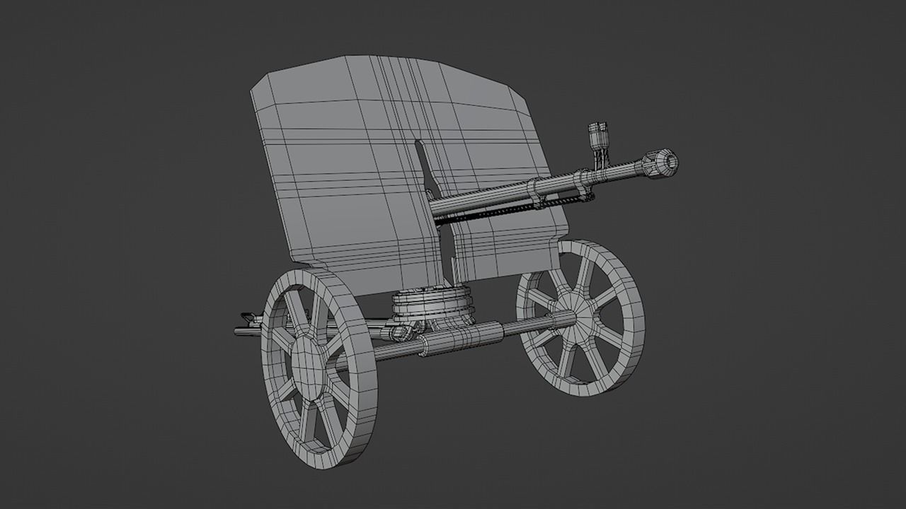 DShK Machine Gun Low-poly 3D model_12