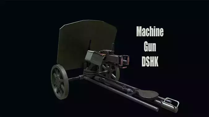 DShK Machine Gun Low-poly 3D model
