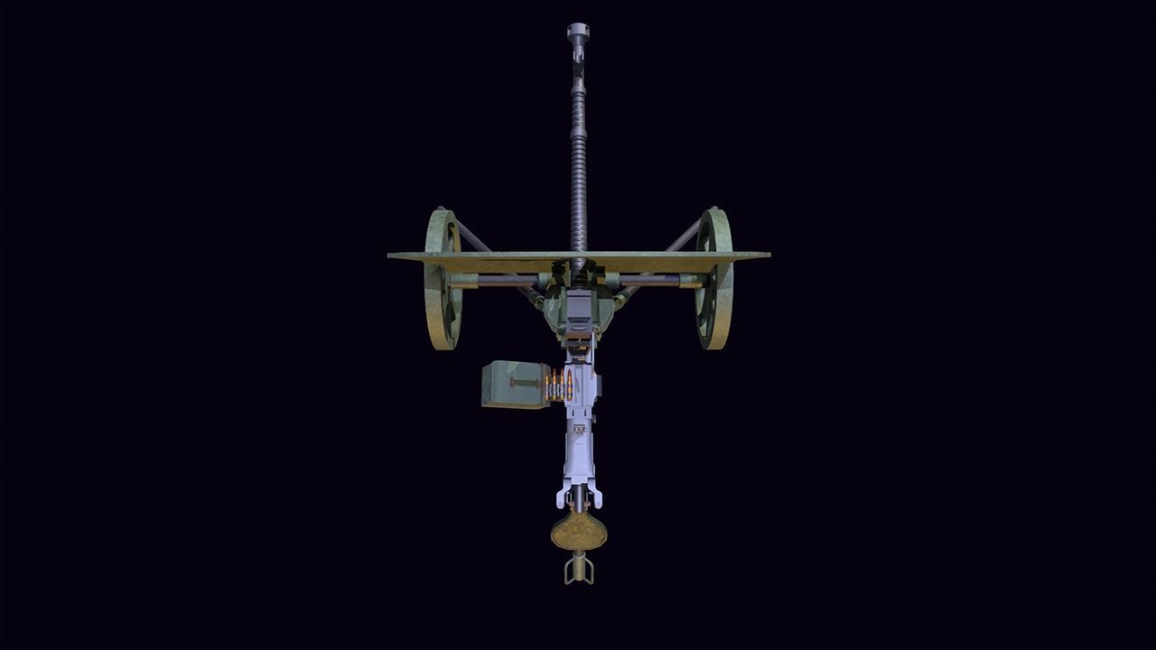 DShK Machine Gun Low-poly 3D model_9