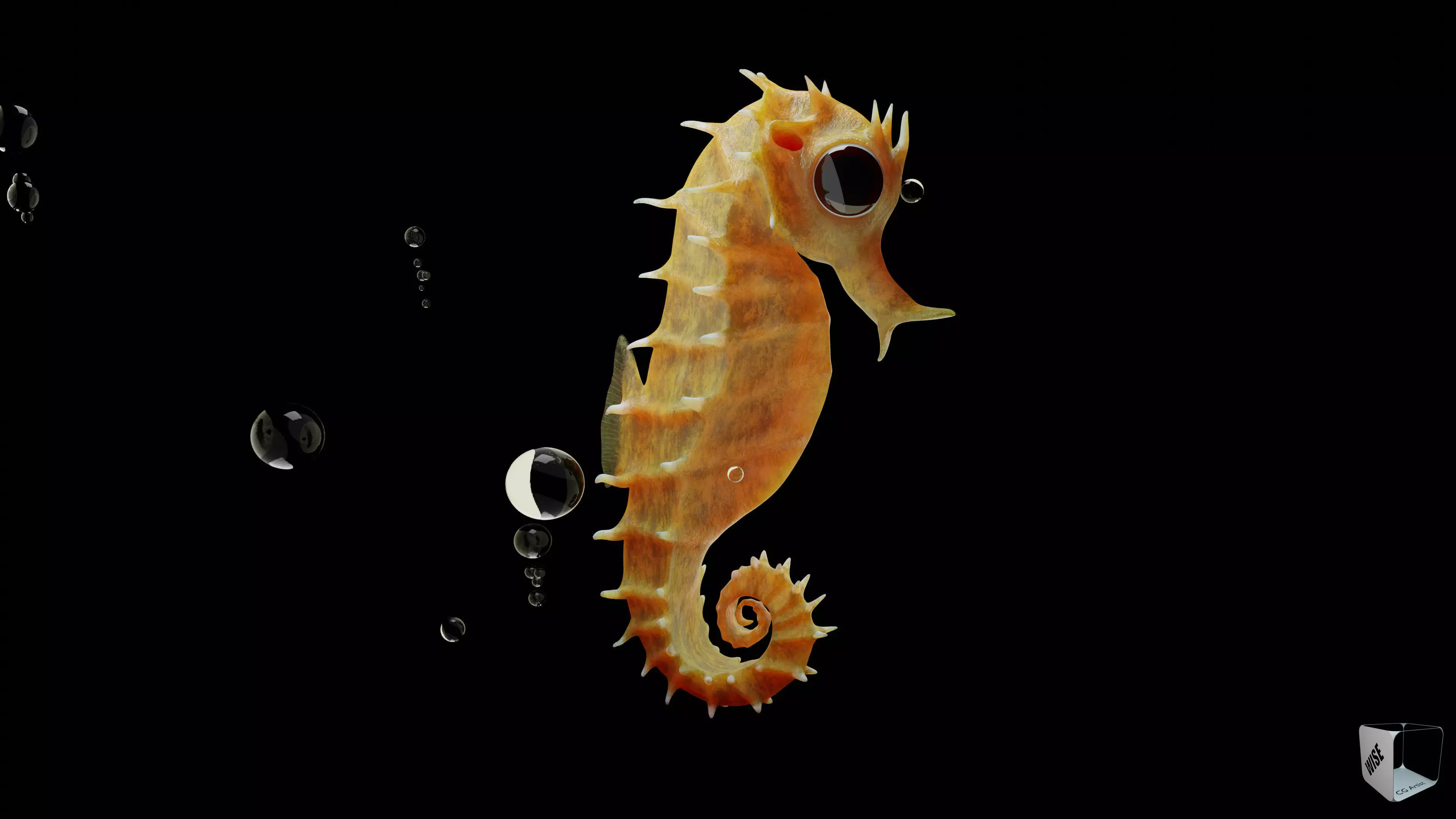 Sea horse 3D model_0