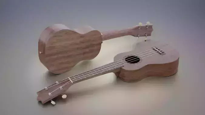 3D Asset - Ukulele Soprano Low-poly model Low-poly 3D model