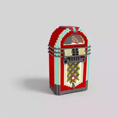Retro 1950s classic voxel Jukebox Music Player
