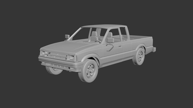 MAZDA B2000 Extended Cab 1986 3D print model 2