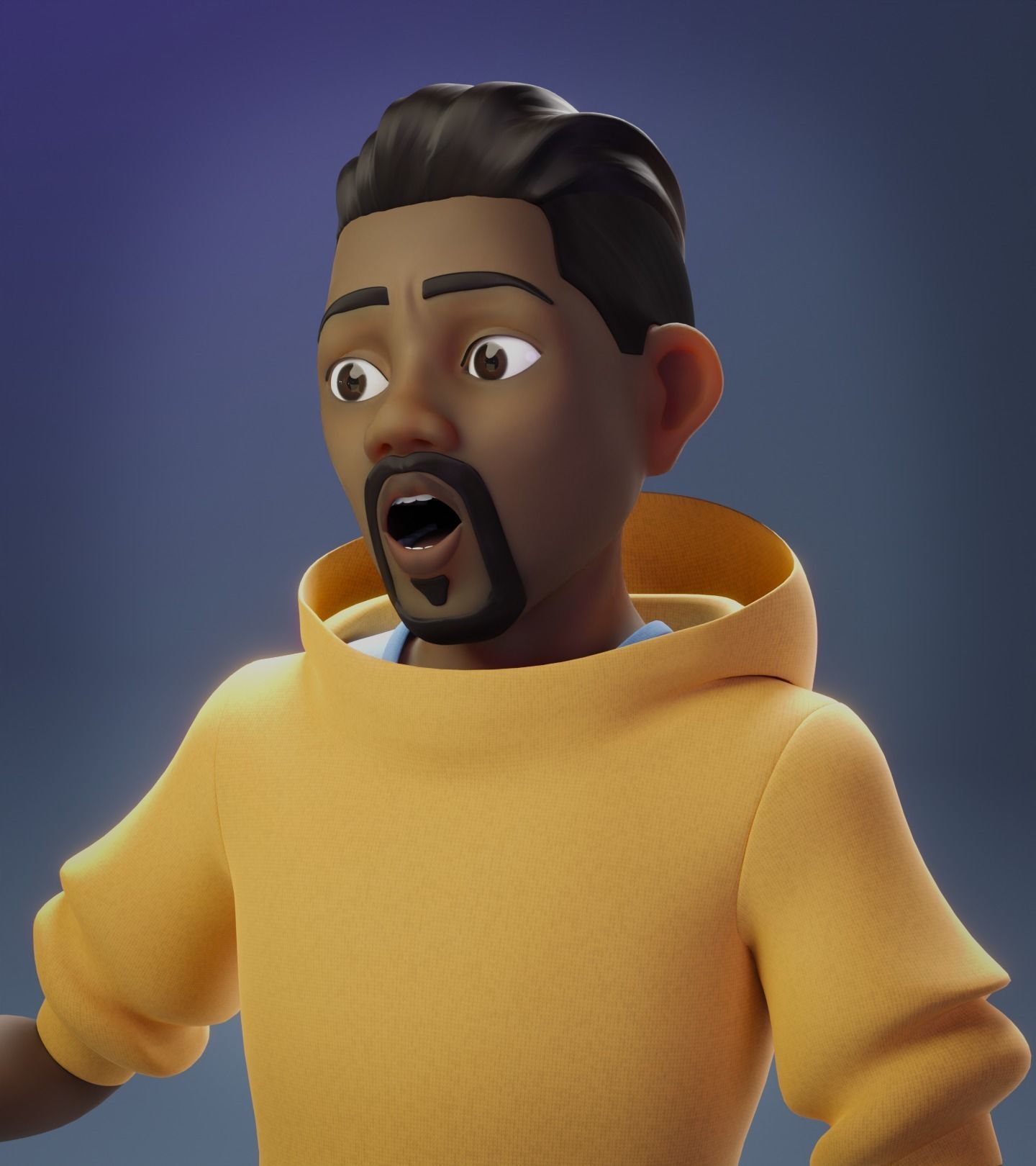 Drake rigged character for animation 3D model_3