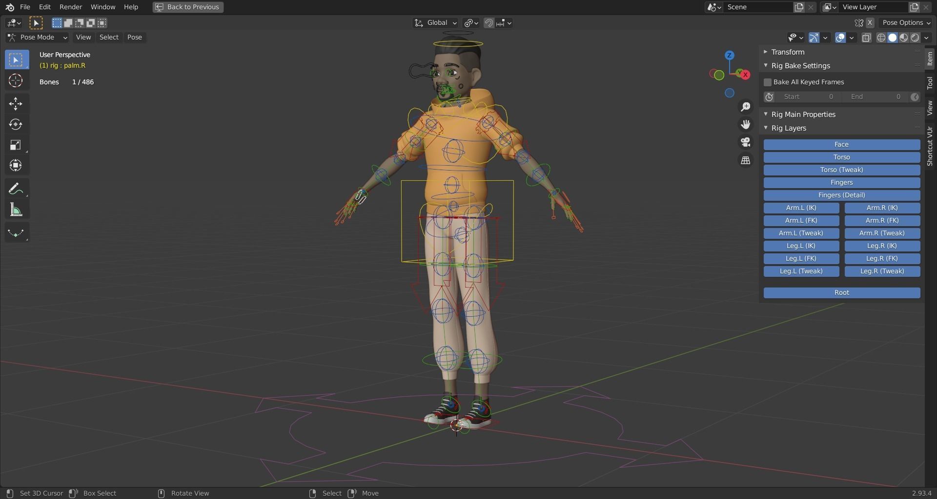 Drake rigged character for animation 3D model_22