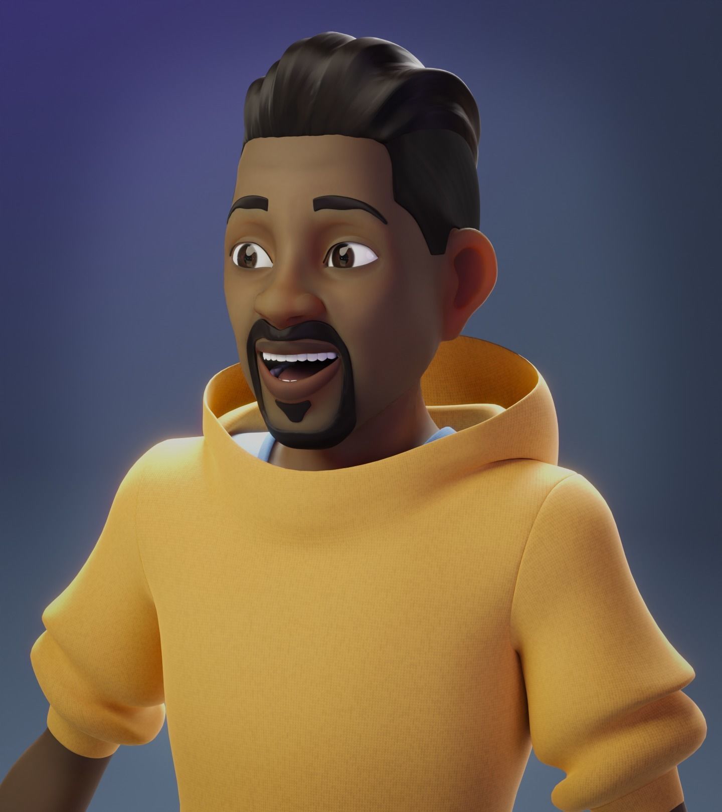 Drake rigged character for animation 3D model_2