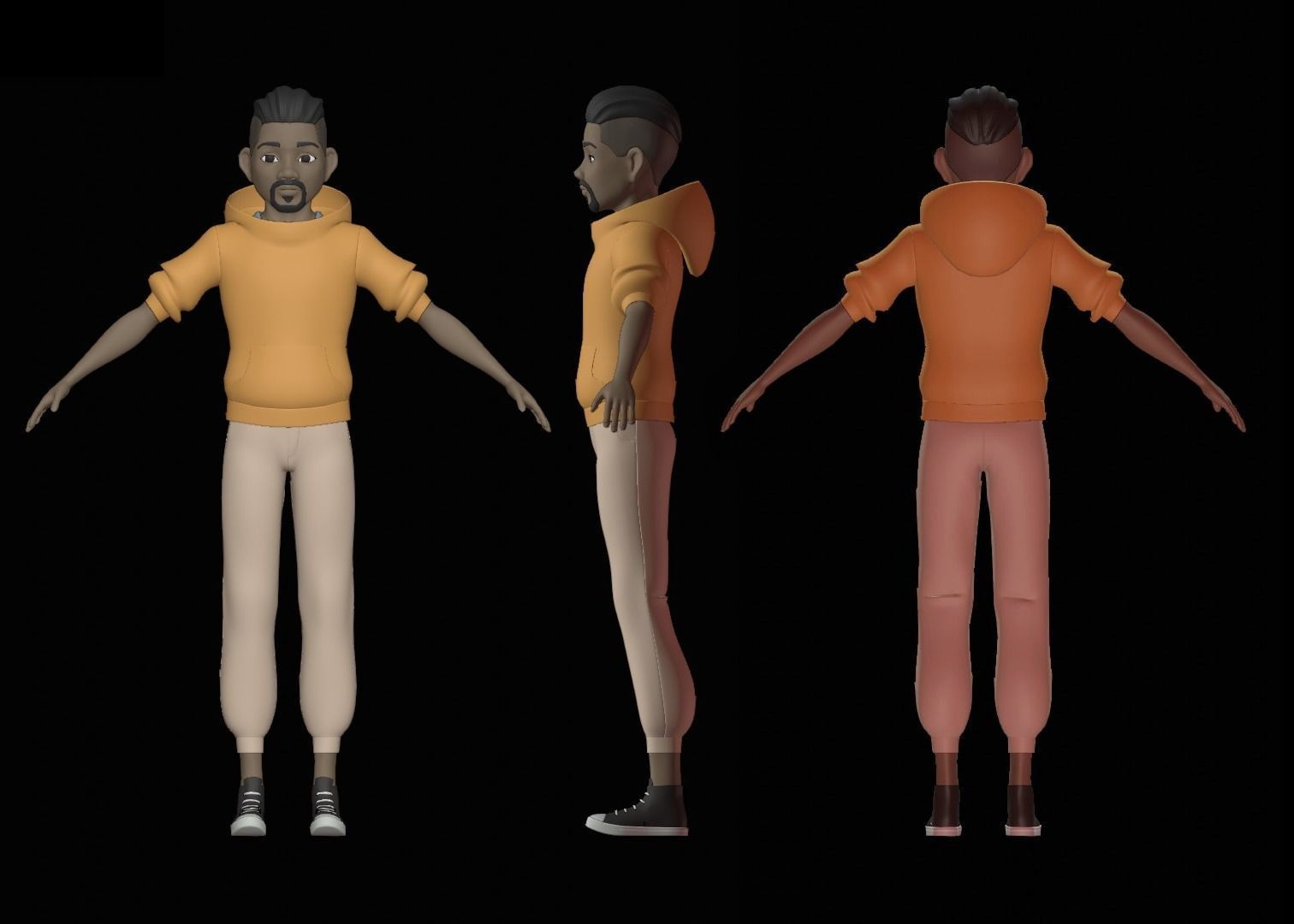 Drake rigged character for animation 3D model_8