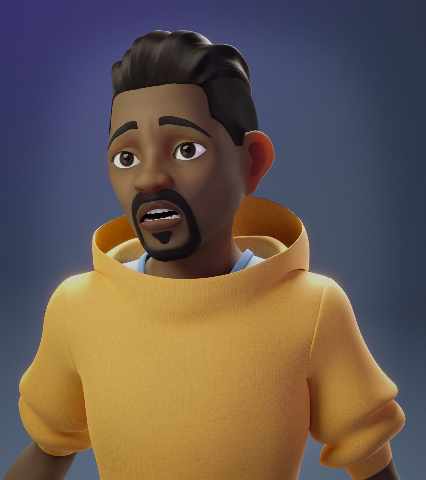 Drake rigged character for animation 3D model_6