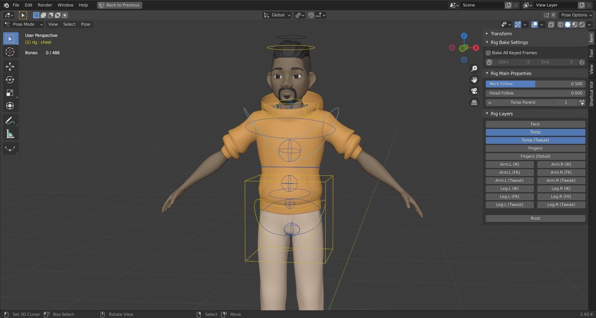 Drake rigged character for animation 3D model_21