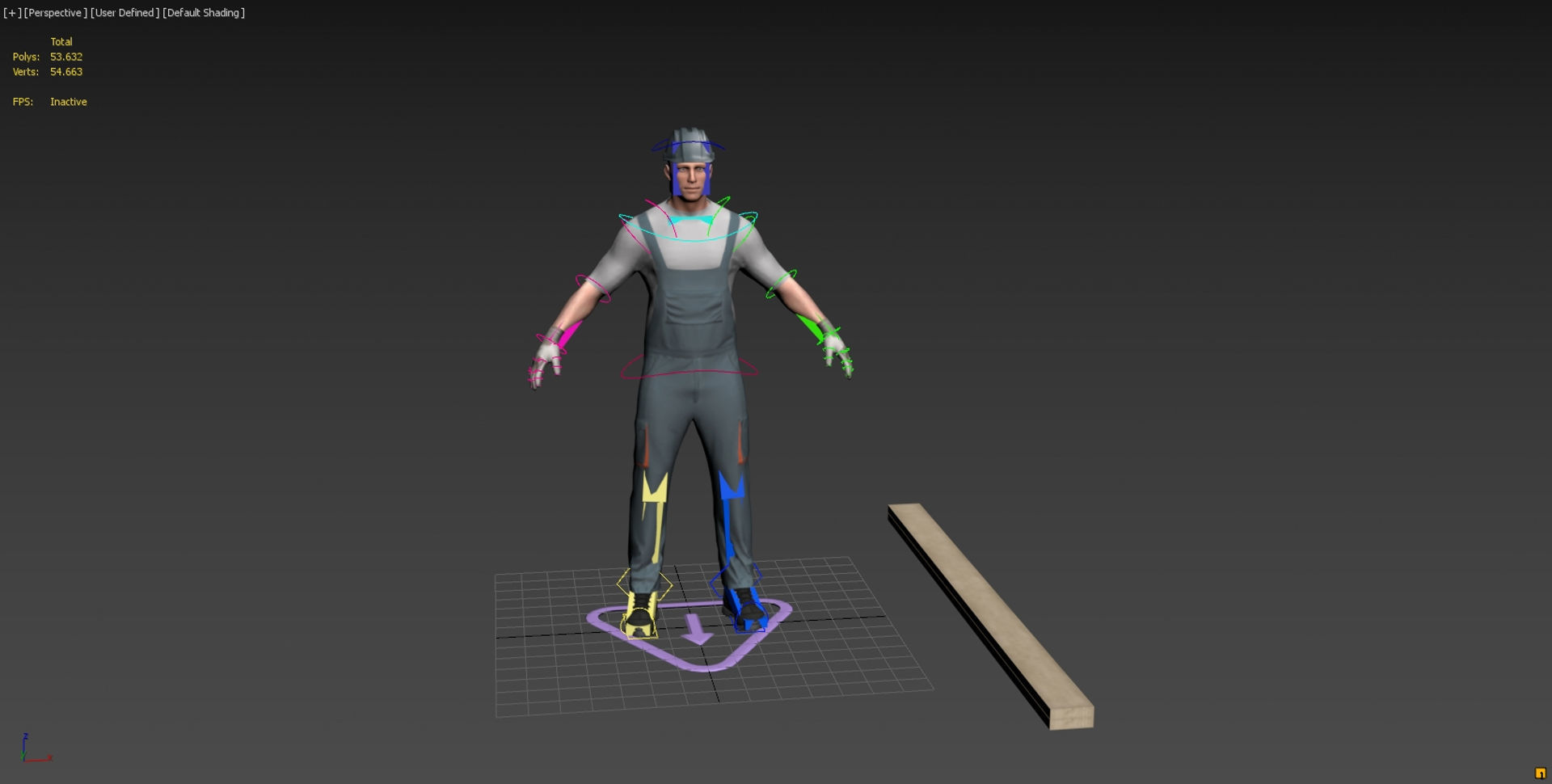 Workman Idle Animation 01 Low-poly 3D model_15