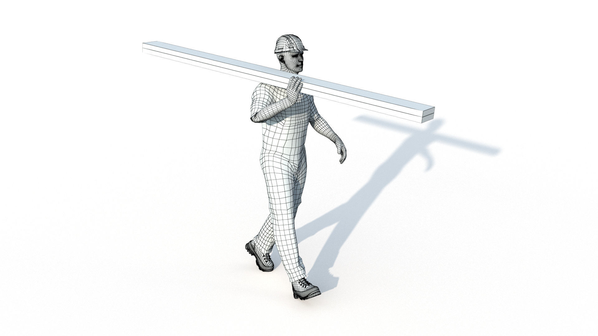 Workman Idle Animation 01 Low-poly 3D model_16